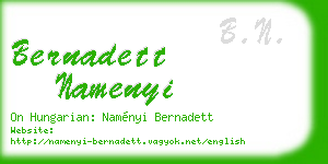 bernadett namenyi business card