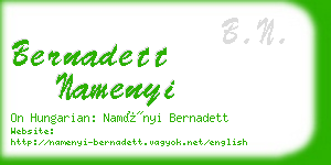 bernadett namenyi business card